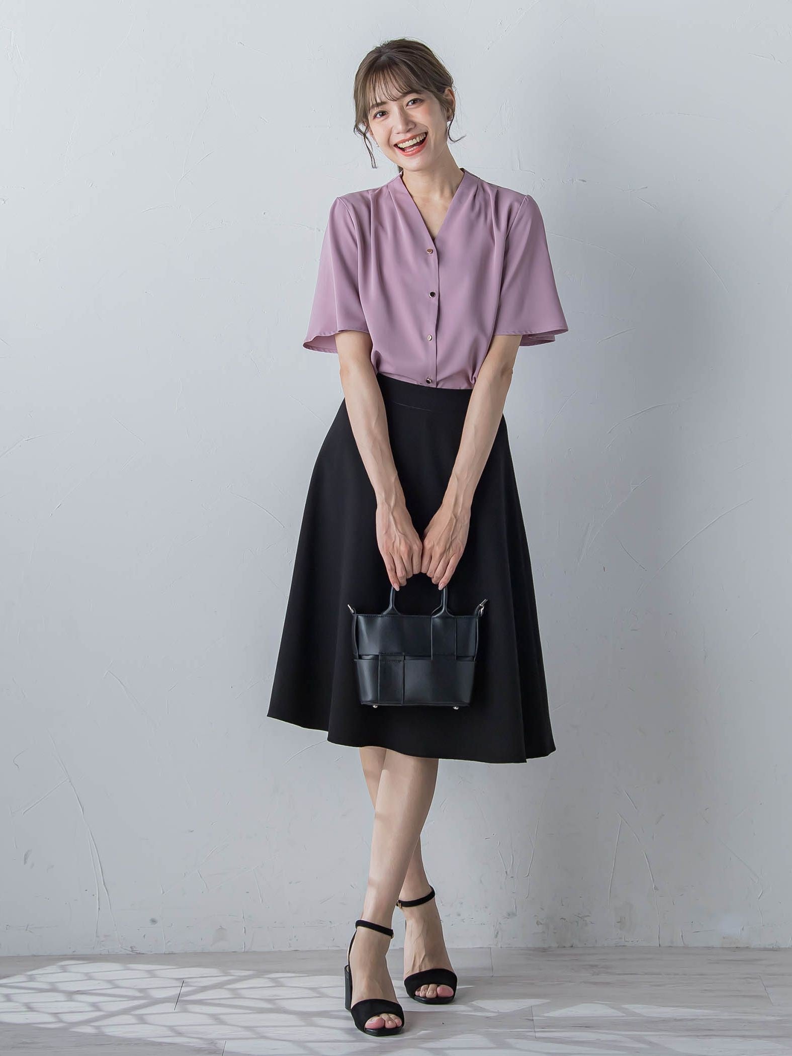 【New Design】美シルエットフレアスカート≪洗濯機で洗える≫