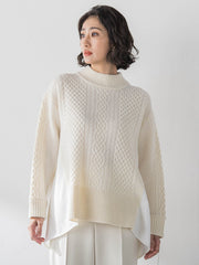 【大きいサイズ】ハミルトンケーブル切り替えニット