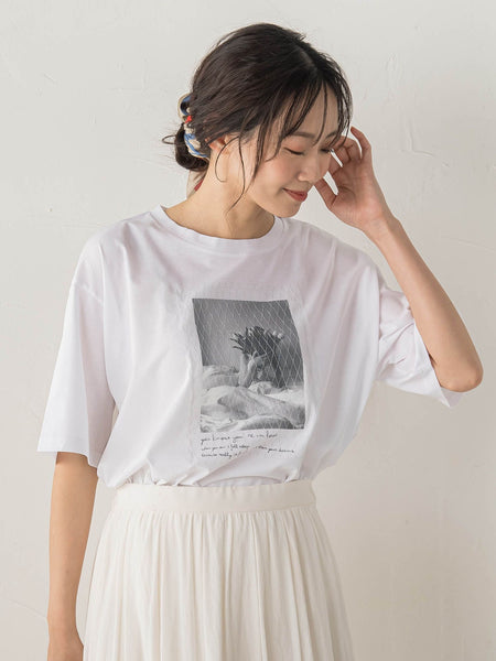 チュール重ねフォトTシャツ