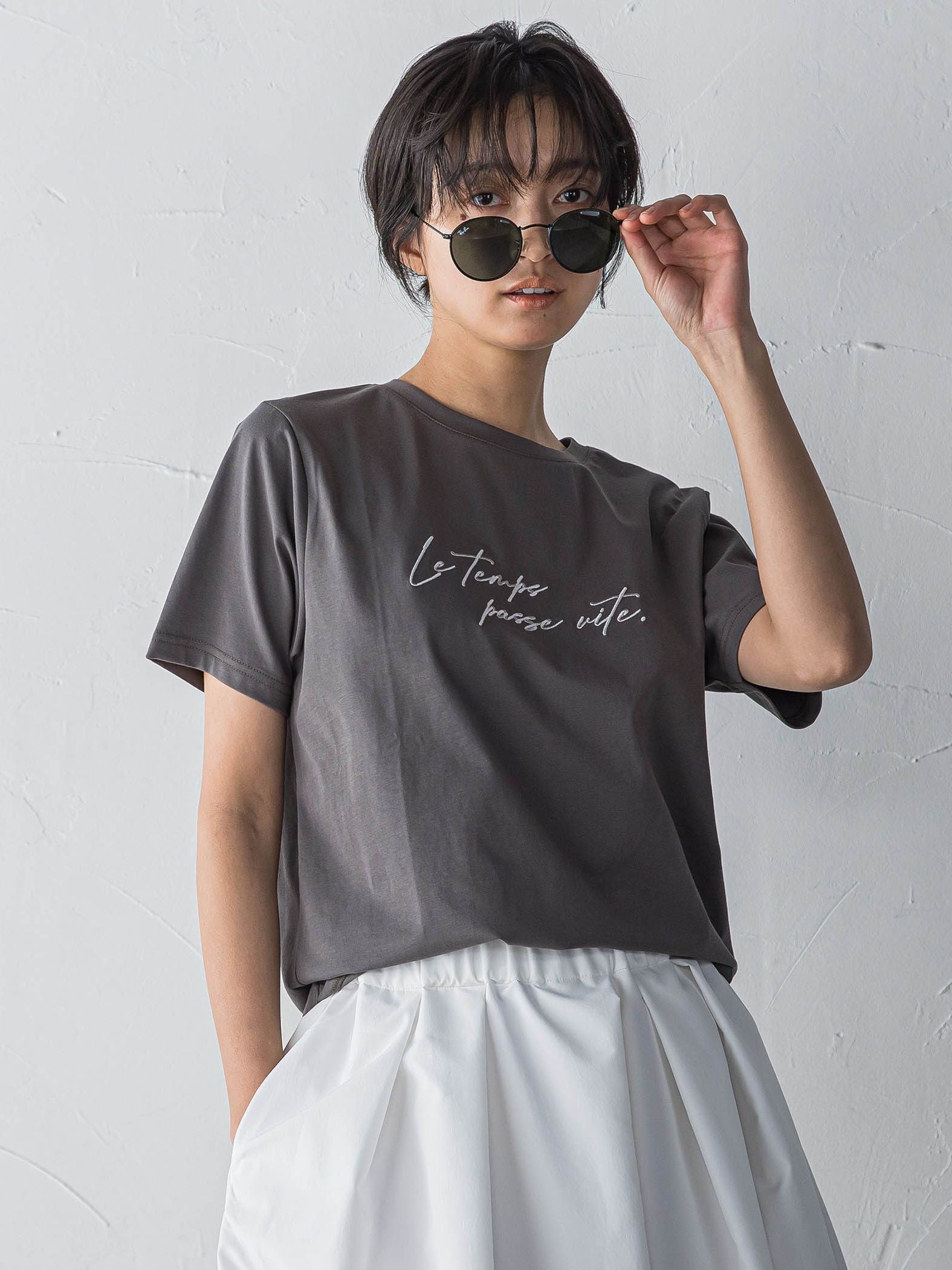 ハンドメッセージ刺繍ロゴTシャツ≪洗濯機で洗える≫