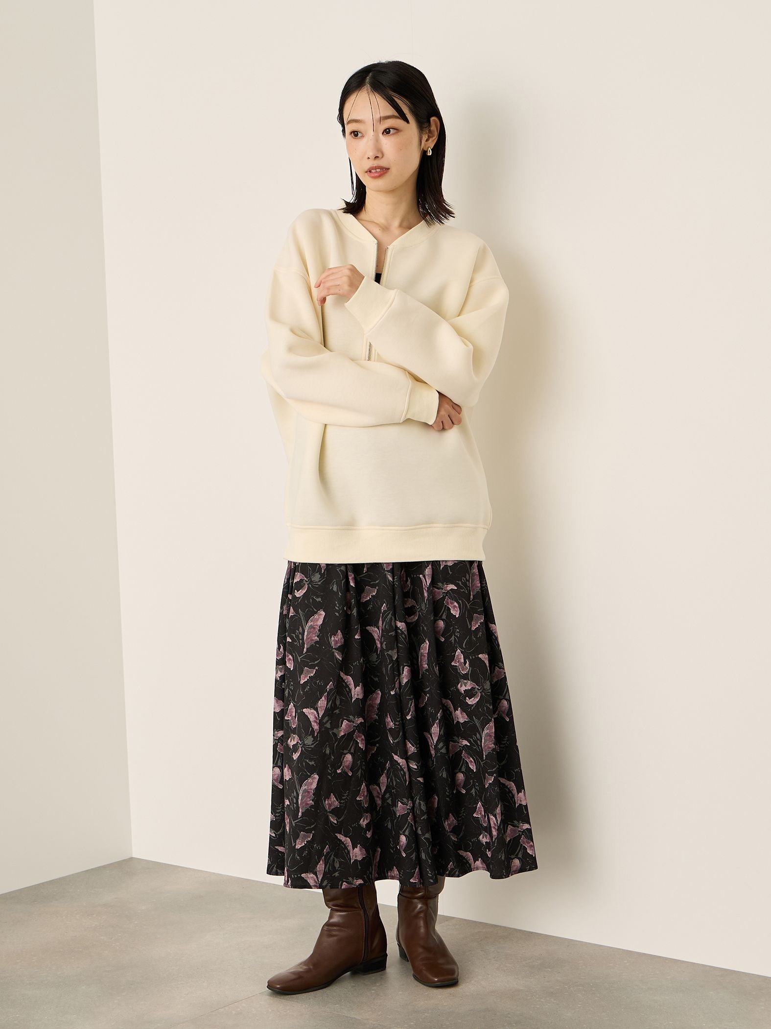 アートフラワースカートライクパンツ≪手洗い可能≫