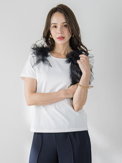 アシメチュールTシャツ≪手洗い可能≫