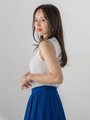 LUCINDAリブノースリーブニット