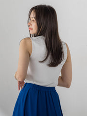 LUCINDAリブノースリーブニット