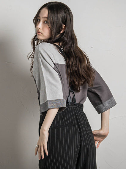M&KYOKO 袖ニット　プルオーバートップス M.＆KYOKO コットン 袖ニットデザイン プルオーバー - メルカリ