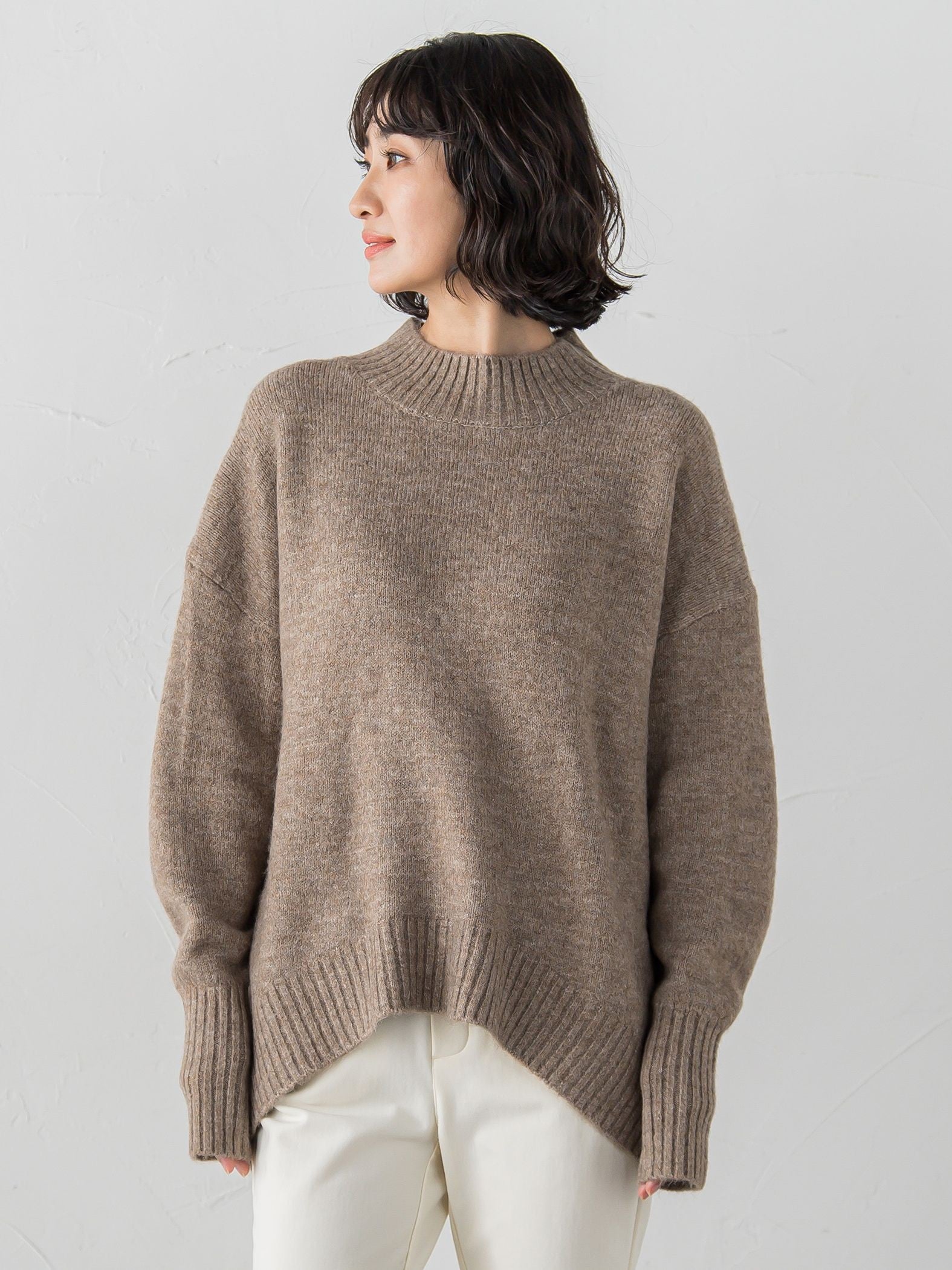 【WEB限定】”毎日頼れる”ゆったりモックネックニット