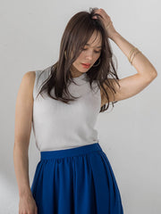 LUCINDAリブノースリーブニット