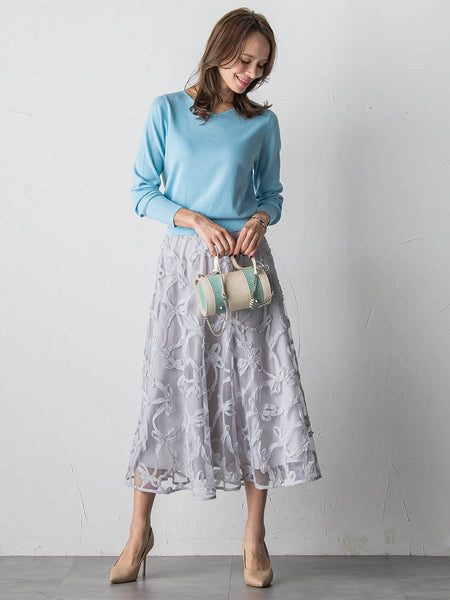 スパンコールテープチュールスカート