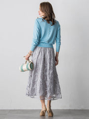 スパンコールテープチュールスカート