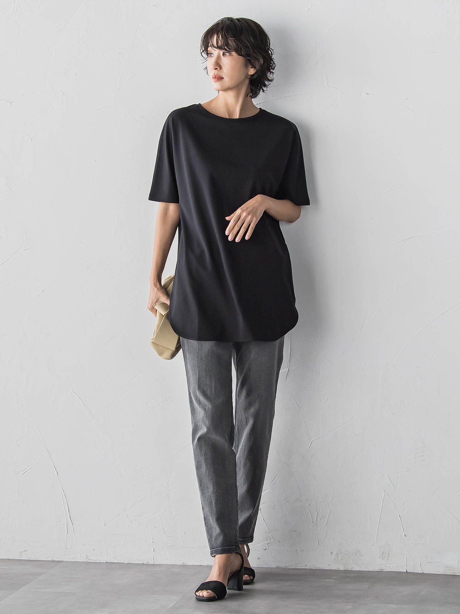 【WEB限定/大きいサイズ】”細身パンツも怖くない”Tシャツチュニック