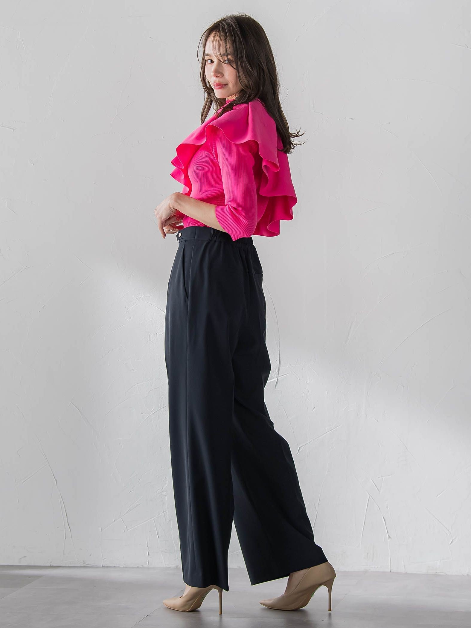 美シルエットワイドパンツ