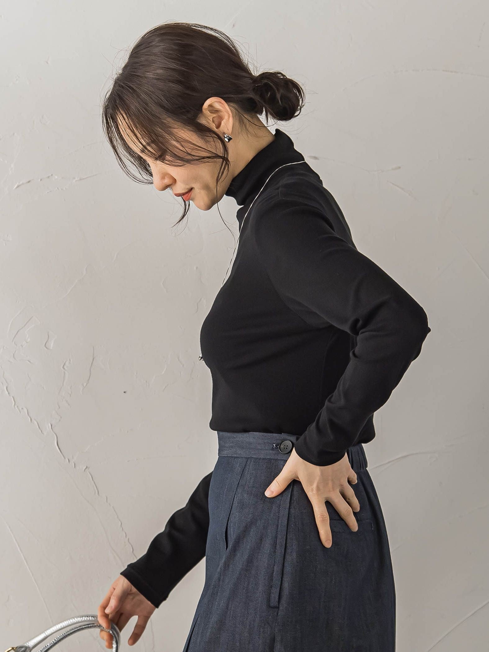 【受注会限定】コットンシルクタートルネックカットソー