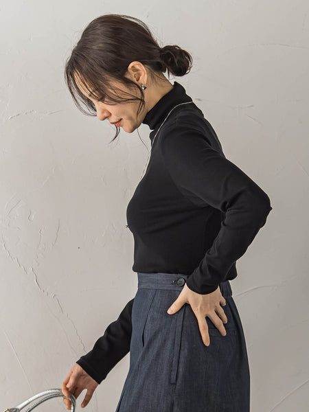 【受注会限定】コットンシルクタートルネックカットソー