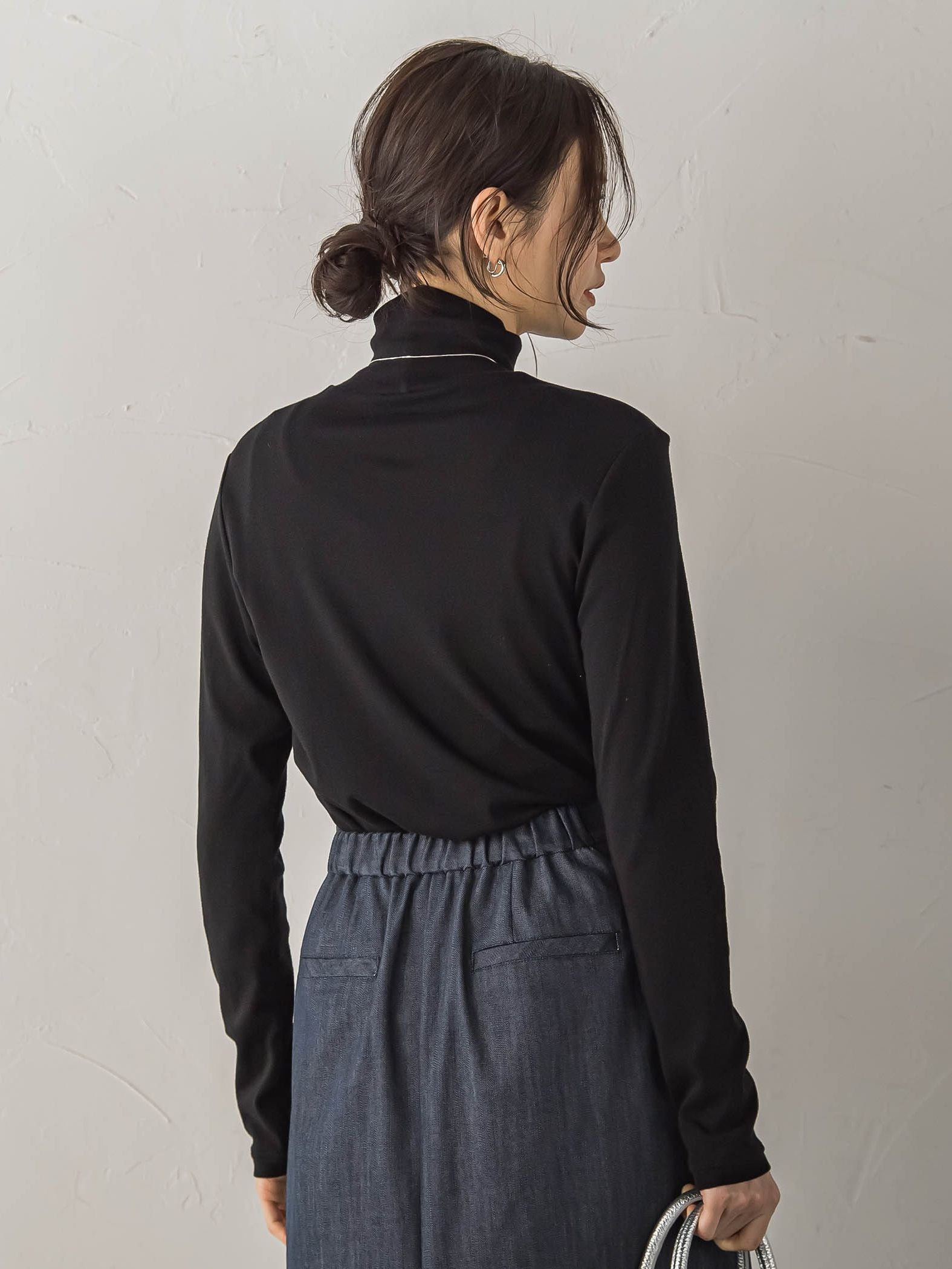 【受注会限定】コットンシルクタートルネックカットソー