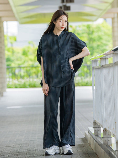 【WEB限定】タンブラーブッチャーブラウス≪手洗い可能≫