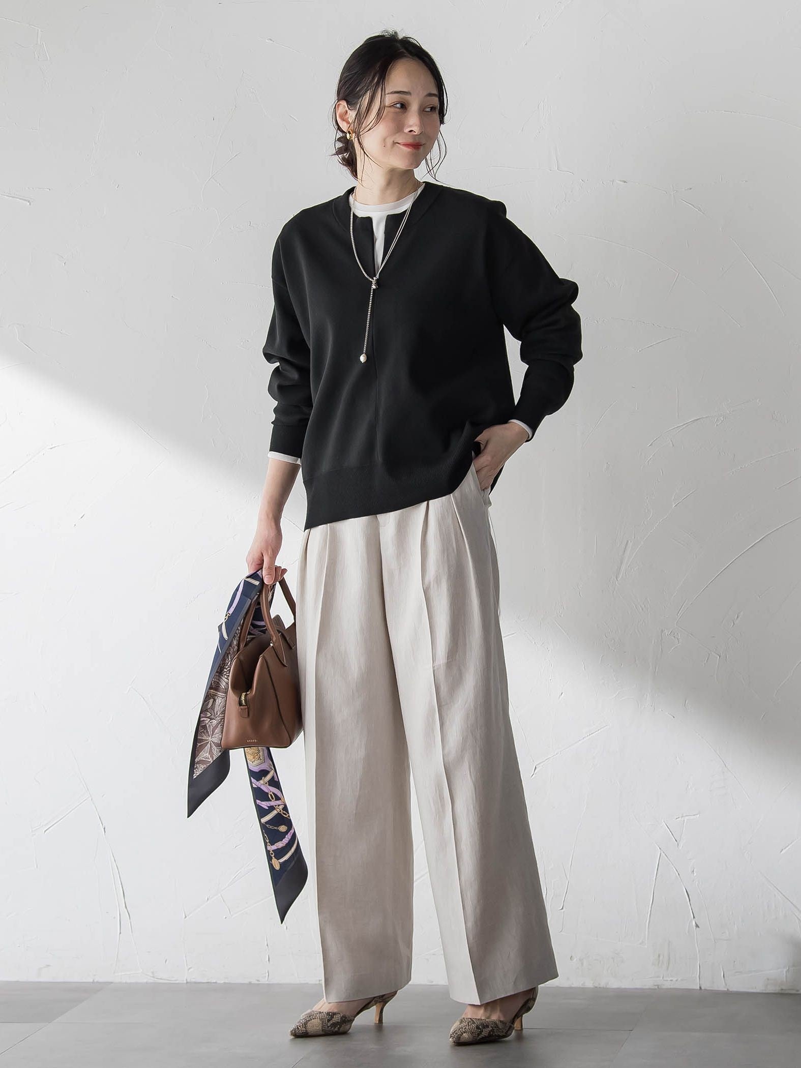 【WEB限定】お肌にやさしいファスナーニット≪手洗い≫