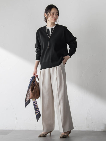 【WEB限定】お肌にやさしいファスナーニット≪手洗い≫