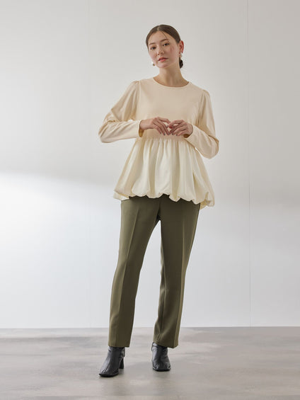 シルキースムースバルーンヘムカットソー≪手洗い可能≫