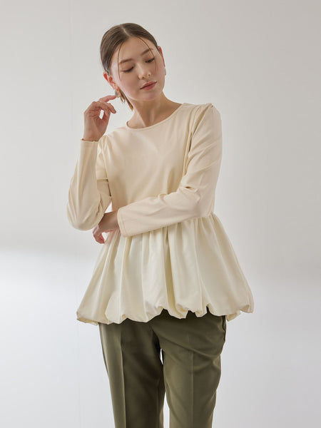 シルキースムースバルーンヘムカットソー≪手洗い可能≫