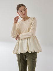 シルキースムースバルーンヘムカットソー≪手洗い可能≫