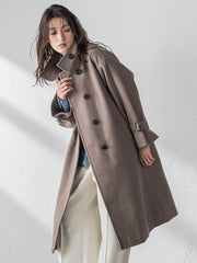 フェイクウールスタンドカラーコート
