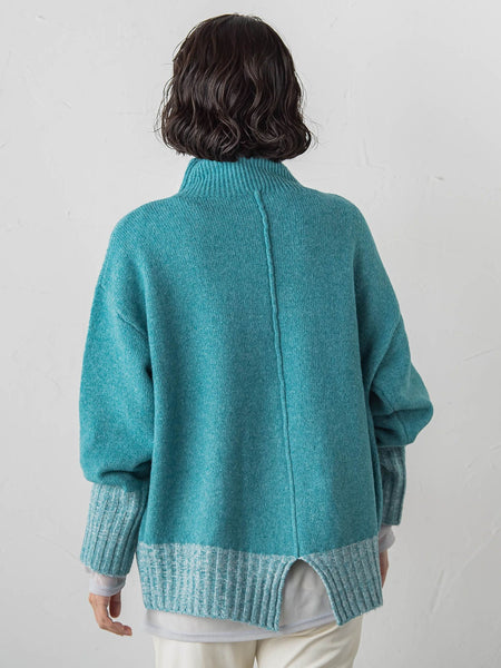 【WEB限定】”ふんわり配色の”もっちりハイネックニット