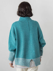 【WEB限定】”ふんわり配色の”もっちりハイネックニット