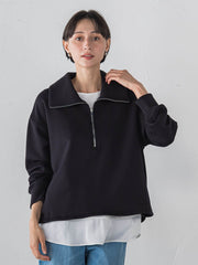 【WEB限定】裏起毛ジッププルオーバー