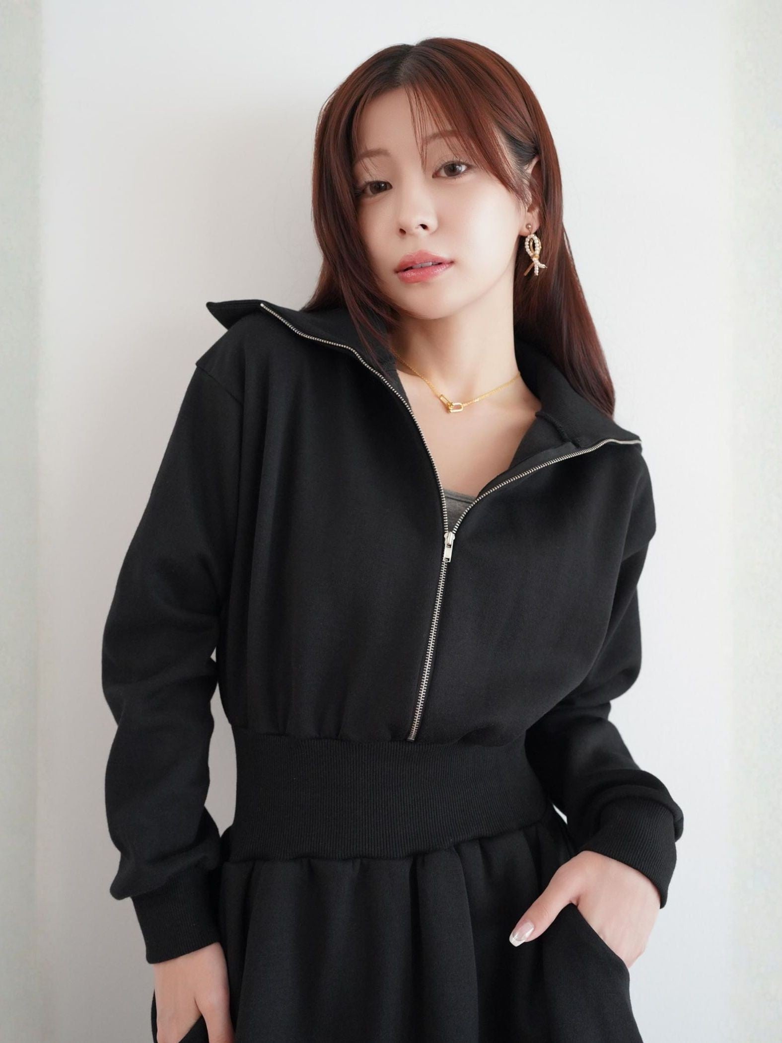 Sweat Rib Onepiece［under150cmさんにもオススメ］≪手洗い可能≫