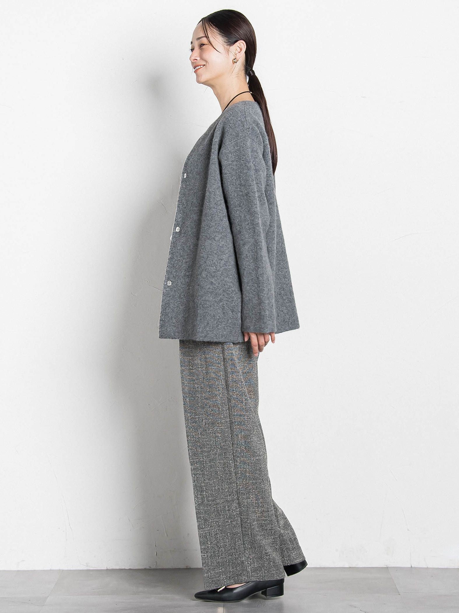 フォックス混ニットジャケット