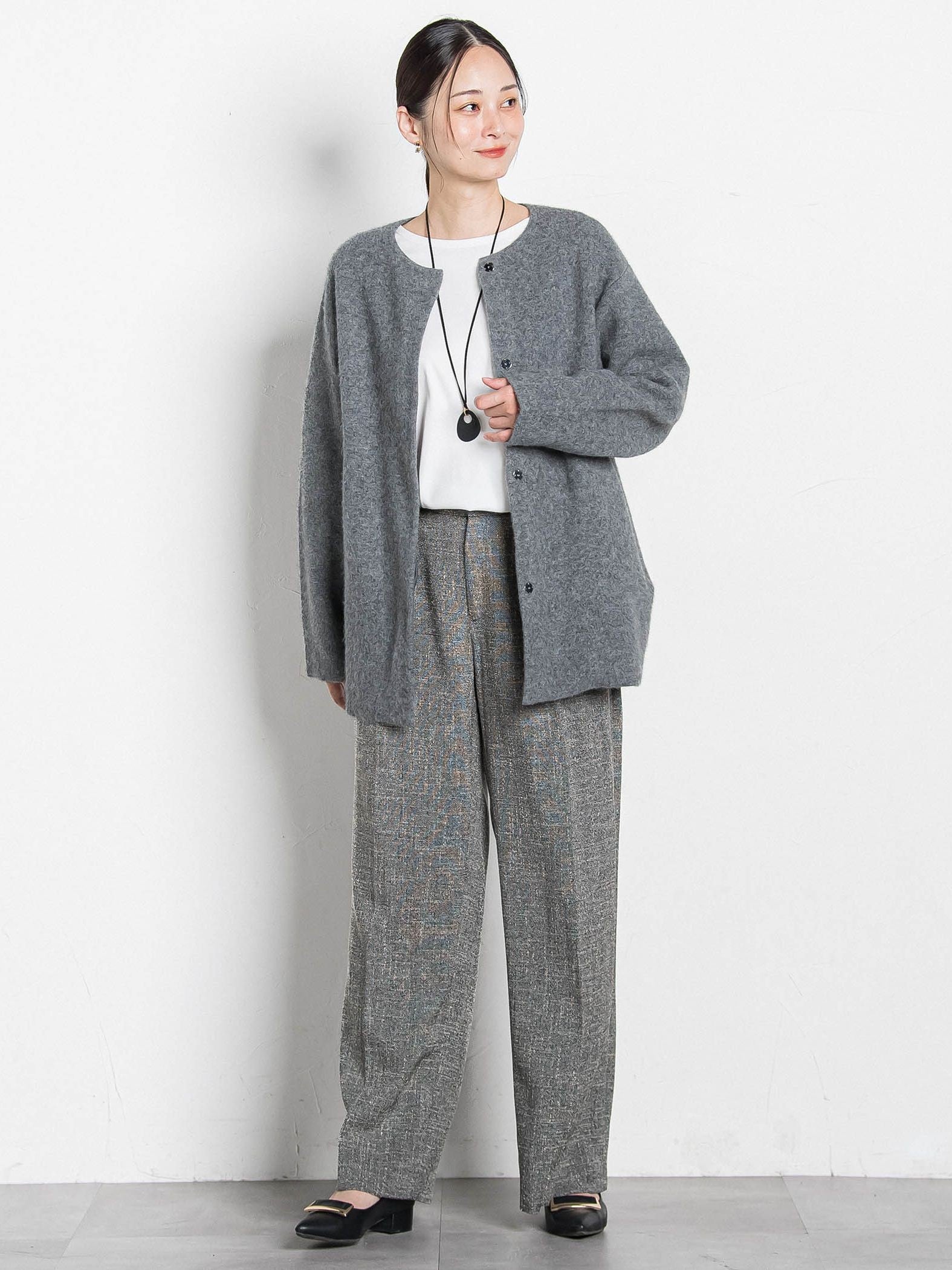 フォックス混ニットジャケット