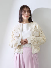 ボタニカルレースブルゾン≪手洗い可能≫