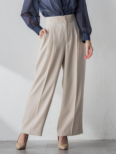 サスペンダー付きダブルサテンパンツ