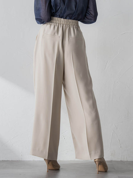 サスペンダー付きダブルサテンパンツ