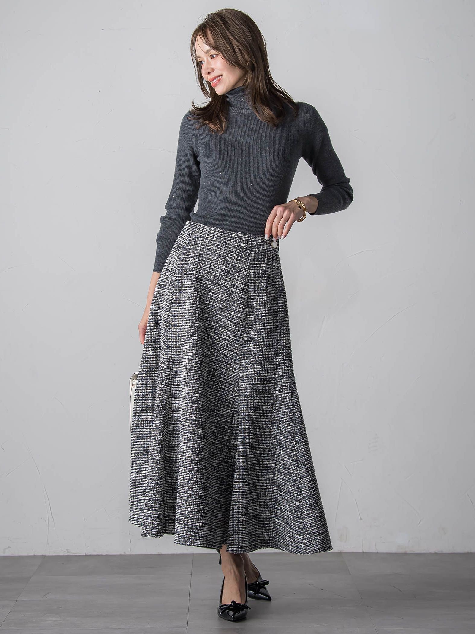 スパンコールリブタートルニット≪手洗い可能≫