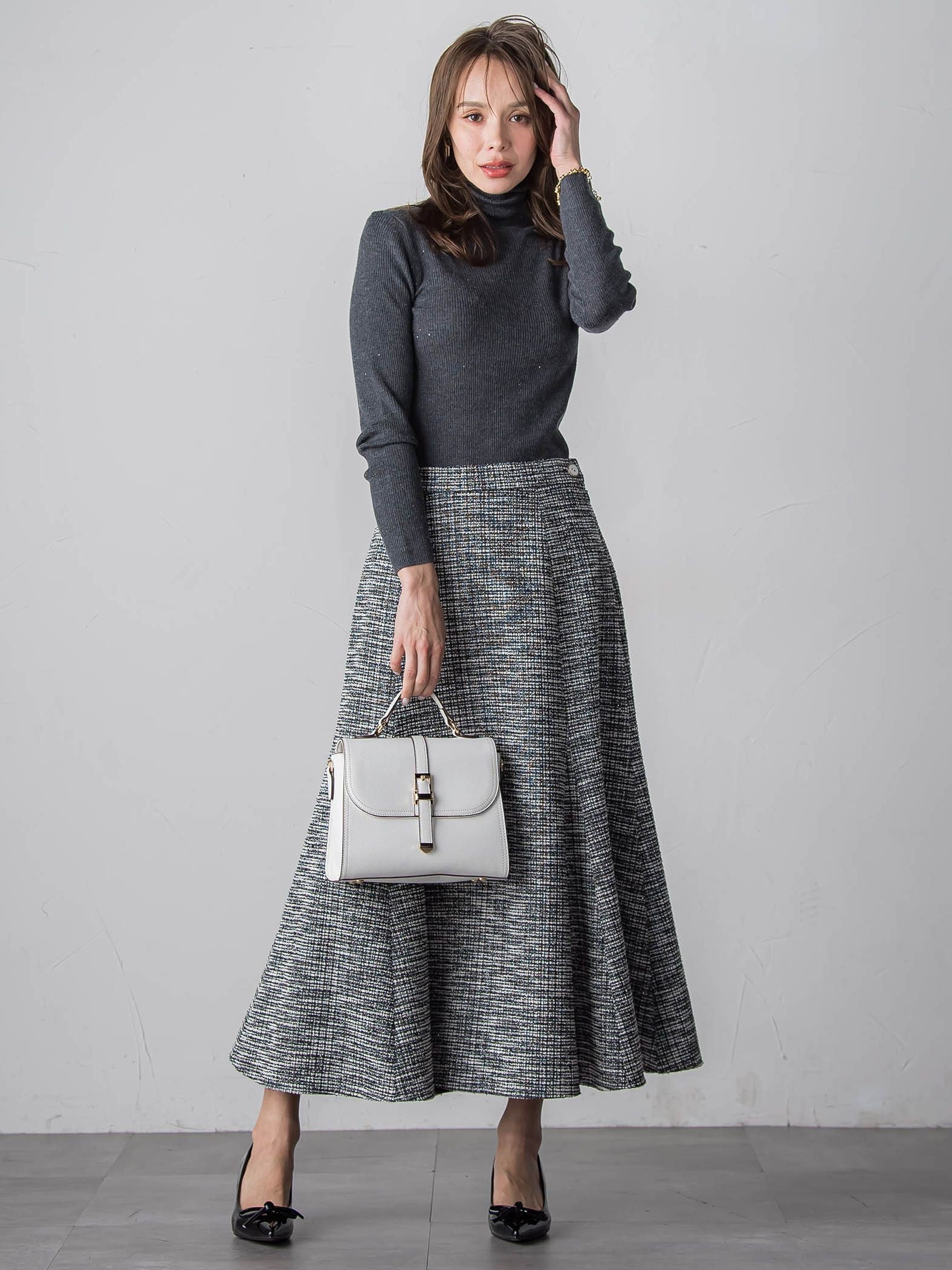 スパンコールリブタートルニット≪手洗い可能≫