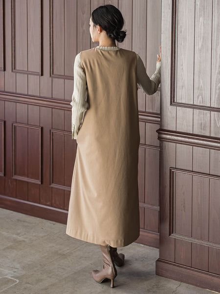 裏起毛サキソニーワンピース≪手洗い可能≫