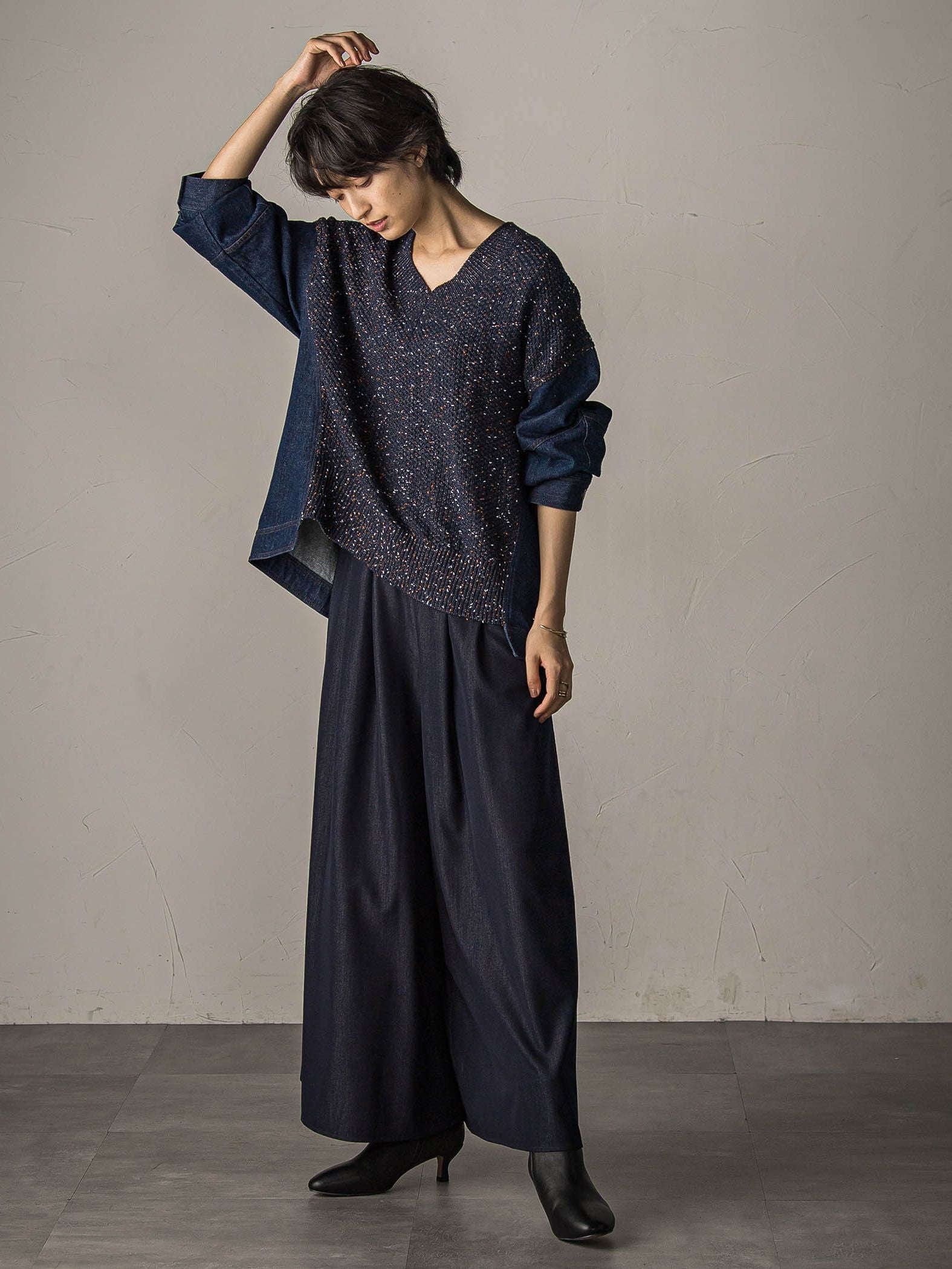 【新色追加】フレアヘムキュロットパンツ≪洗濯機で洗える≫