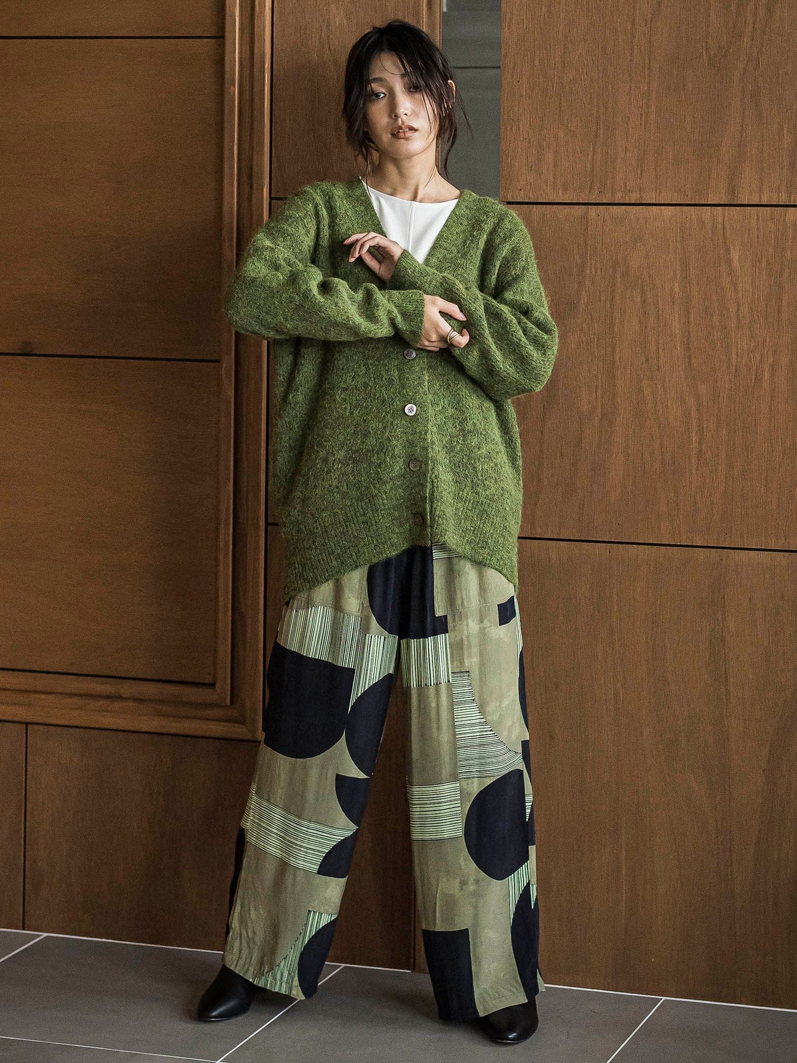 IPEKER幾何柄イージーワイドパンツ≪手洗い可能≫