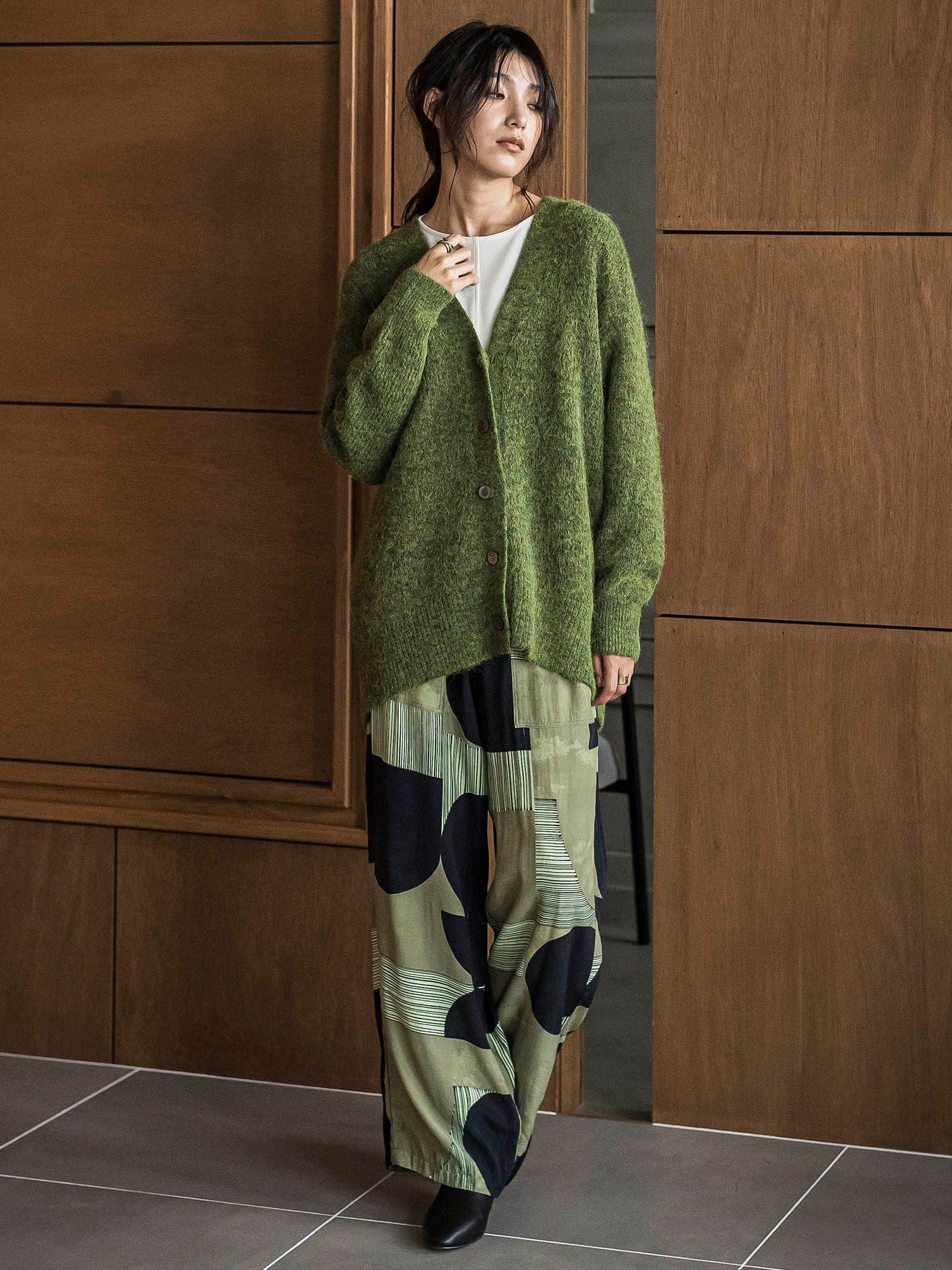 IPEKER幾何柄イージーワイドパンツ≪手洗い可能≫