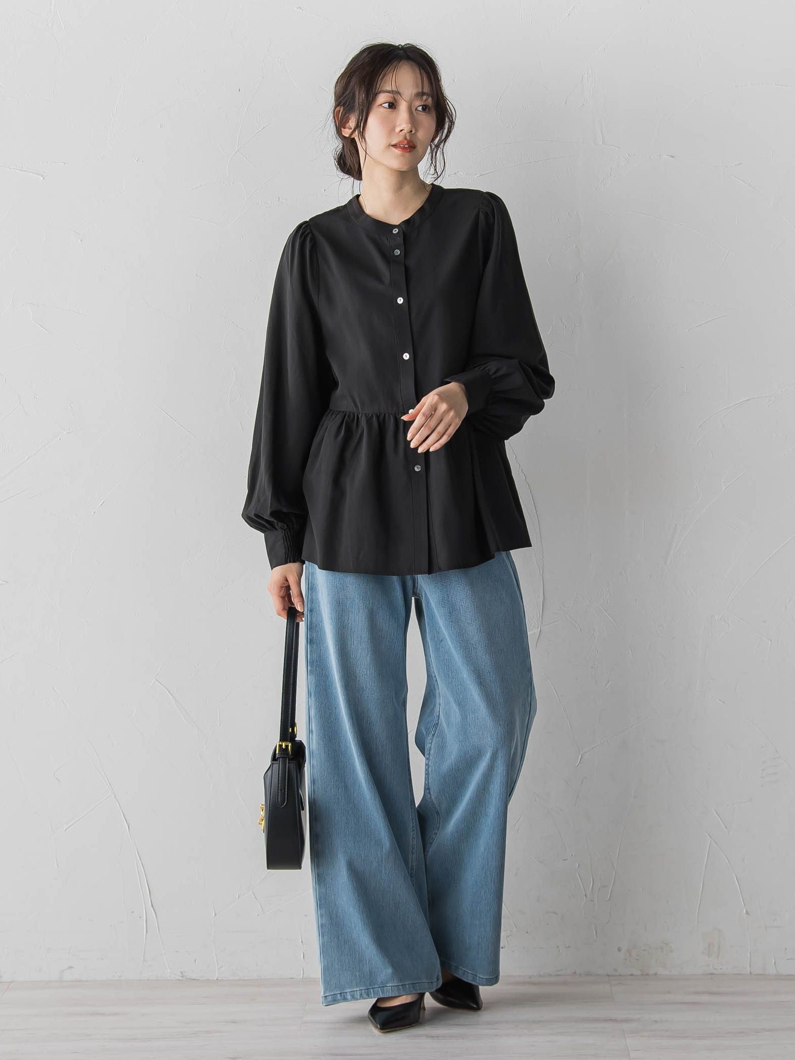 2WAYシアーペプラムシャツ