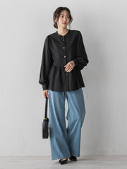 2WAYシアーペプラムシャツ