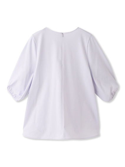 【WEB限定】きれいめハーフスリーブカットソー ≪接触冷感／洗濯機OK≫