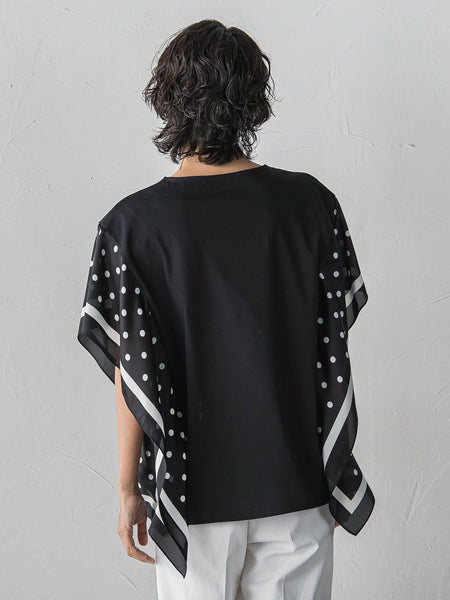 ドットスカーフ切り替えカットソー