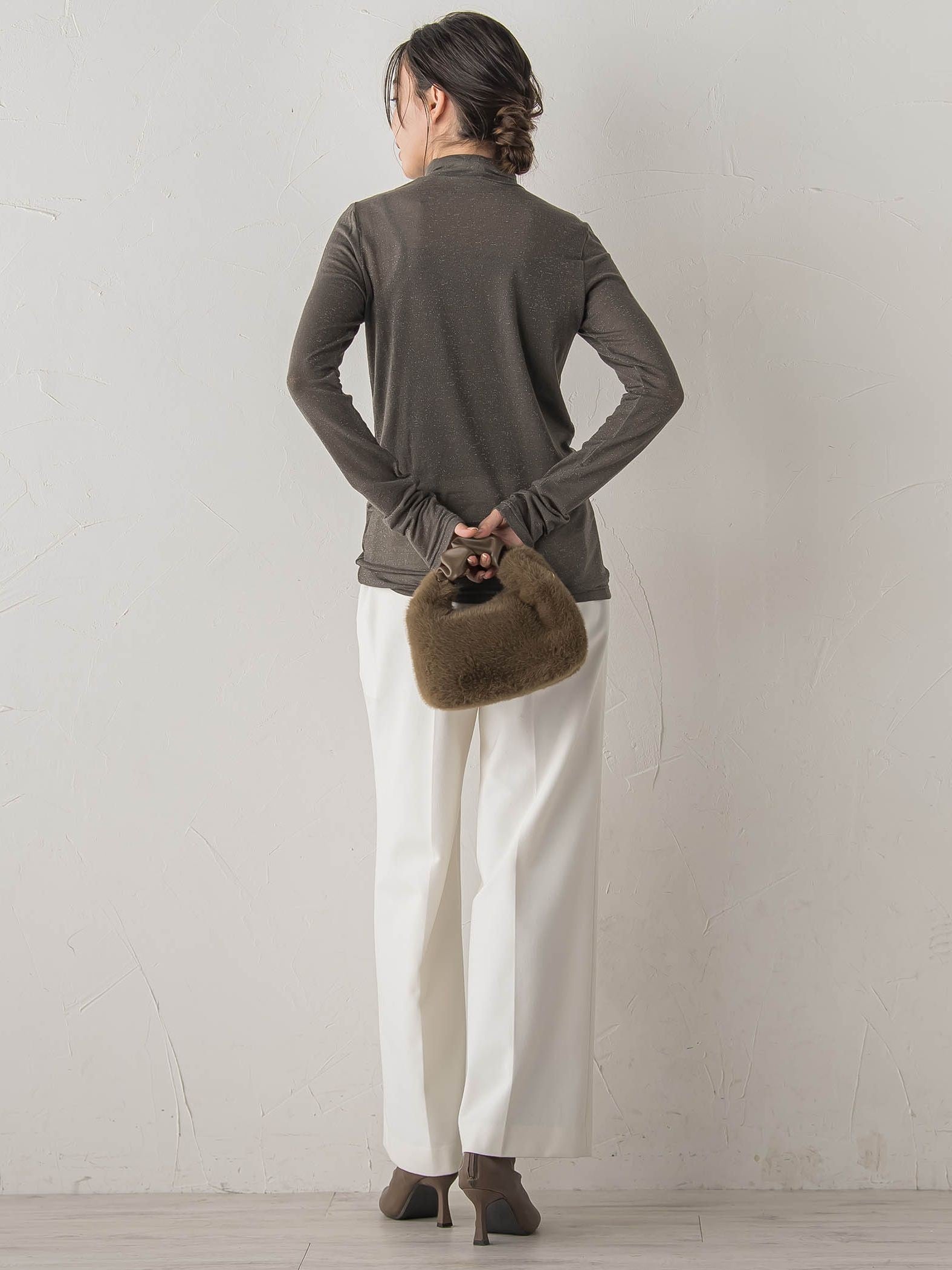 カシミヤシルクシアーラメカットソー≪手洗い可能≫