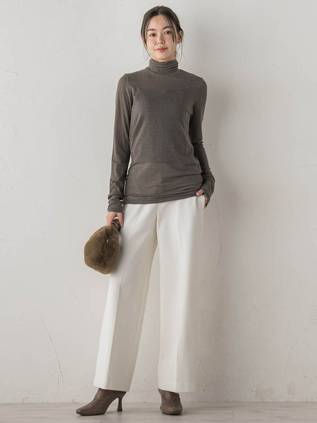 カシミヤシルクシアーラメカットソー≪手洗い可能≫