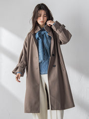 フェイクウールスタンドカラーコート