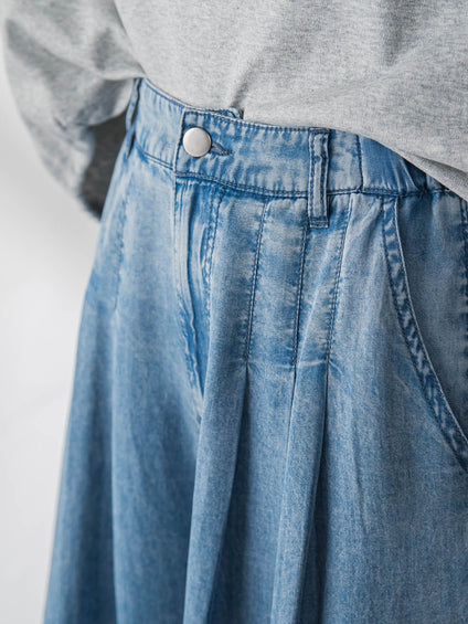 ゆれるデニムフレアパンツ