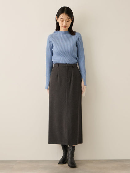 ウールライクストレッチIラインスカート≪手洗い可能≫