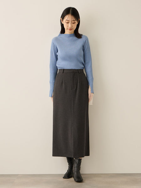 ウールライクストレッチIラインスカート≪手洗い可能≫